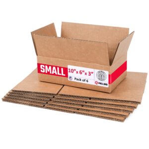 Flat Cardboard Boxes 10"L x 6"W x 3"H (Pack of 6) (CB-1063-6, B0GMVNPLLC)