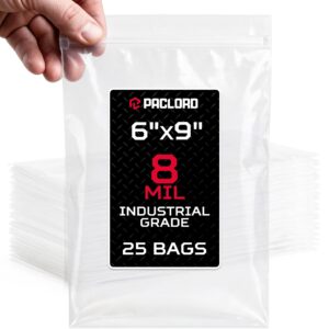 Extra Thick 8 Mil Reclosable Zip Bags 6" x 9", Pack of 25 (RPB-69-8-25, B0FXYT7JMJ)