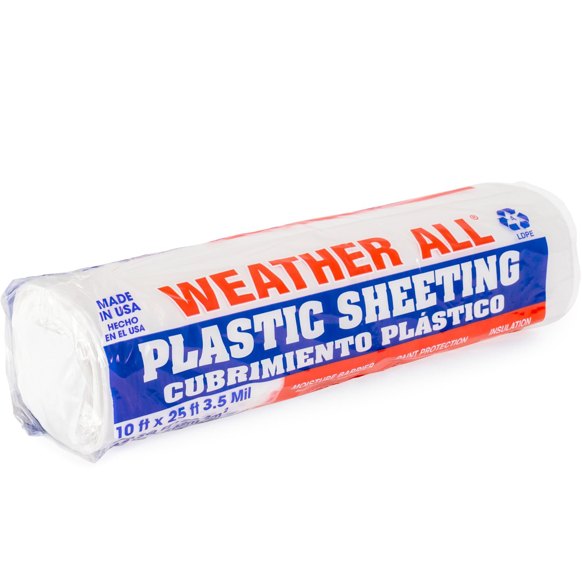 71qZTAnGDL.jpg Weather-All Plastic Sheeting 10' x 25', 3.5 Mil, 250 Sq Ft