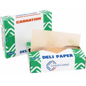 Carnation 1000 Pcs Brown Deli Wrap Wax Paper Sheets, 8"x10.75" Pre-Cut Interfolded (DW-810-NK-2, B0GHTLCC19)