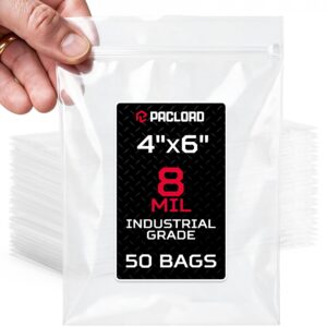 Extra Thick 8 Mil Reclosable Zip Bags 4" x 6", Pack of 50 (RPB-46-8-50, B0FXYY38KJ)