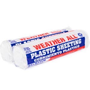 Weather-All Plastic Sheeting 10' x 25', 3.5 Mil, 500 Sq Ft, Pack of 2