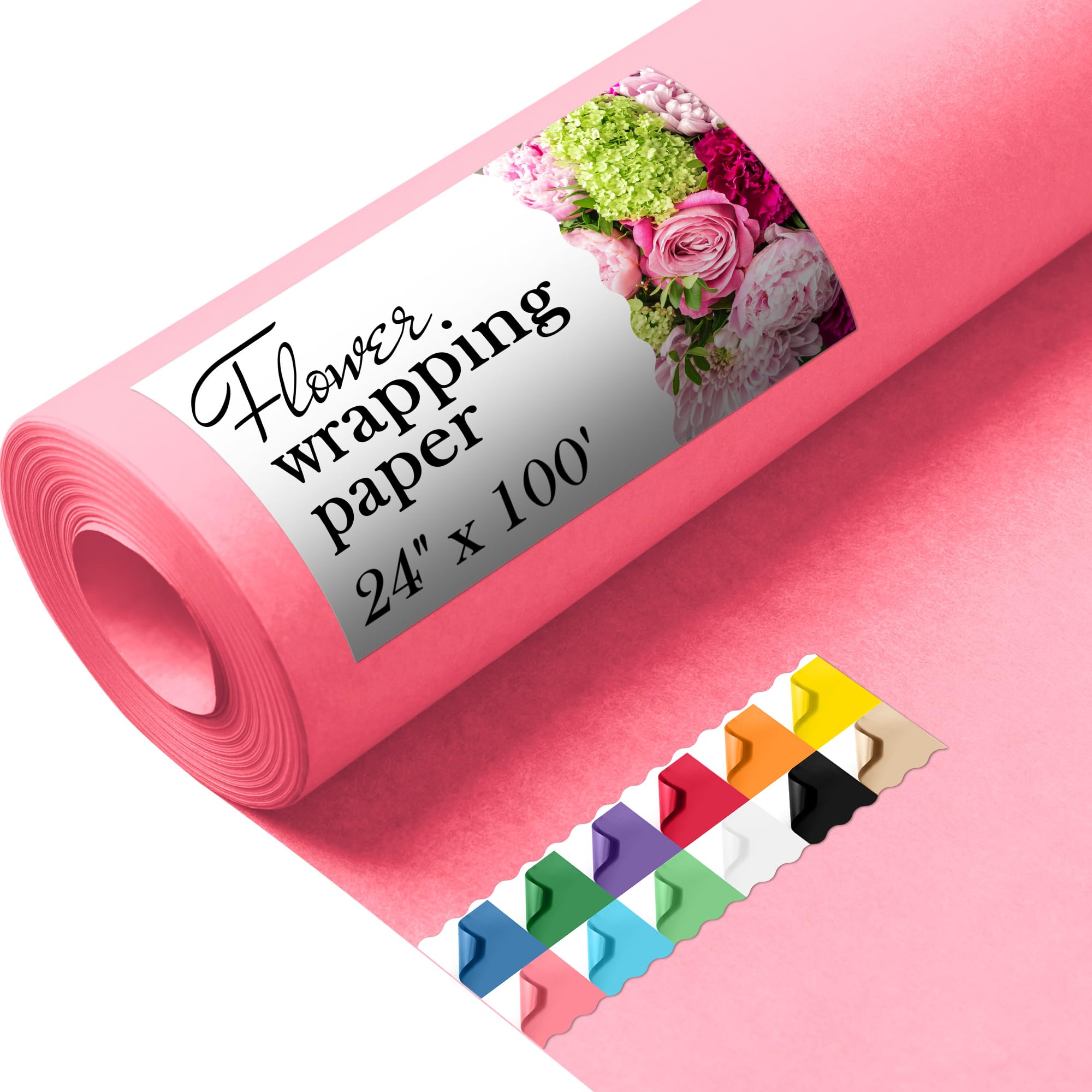71vCC0Woy3L.jpg Paclord Flower Wrapping Paper, 24" x 1200" (100 ft), 45 lb – Pink (FP-24-PI, B0CYVRCDVS)