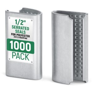 Paclord Open Serrated Seals for 1/2" Polyester (PET) Strapping, Pack of 1000