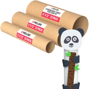 Paclord 2", 3" and 4" x 12" Cardboard Mailing Tubes for Crafts, Pack of 25 Each