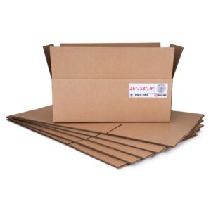 Large Cardboard Boxes 25"L x 13"W x 9"H (Pack of 6) (CB-25139-6, B0F2VS6Y19)