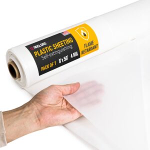 Flame Retardant Plastic Sheeting 8' x 50', 4 Mil, 400 Sq Ft
