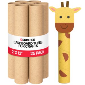 Paclord 2" x 12" Cardboard Mailing Tubes for Crafts, Pack of 25