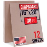 16" x 20" Brown Kraft Chipboard Sheets, 30 Pt Thick, Pack of 12