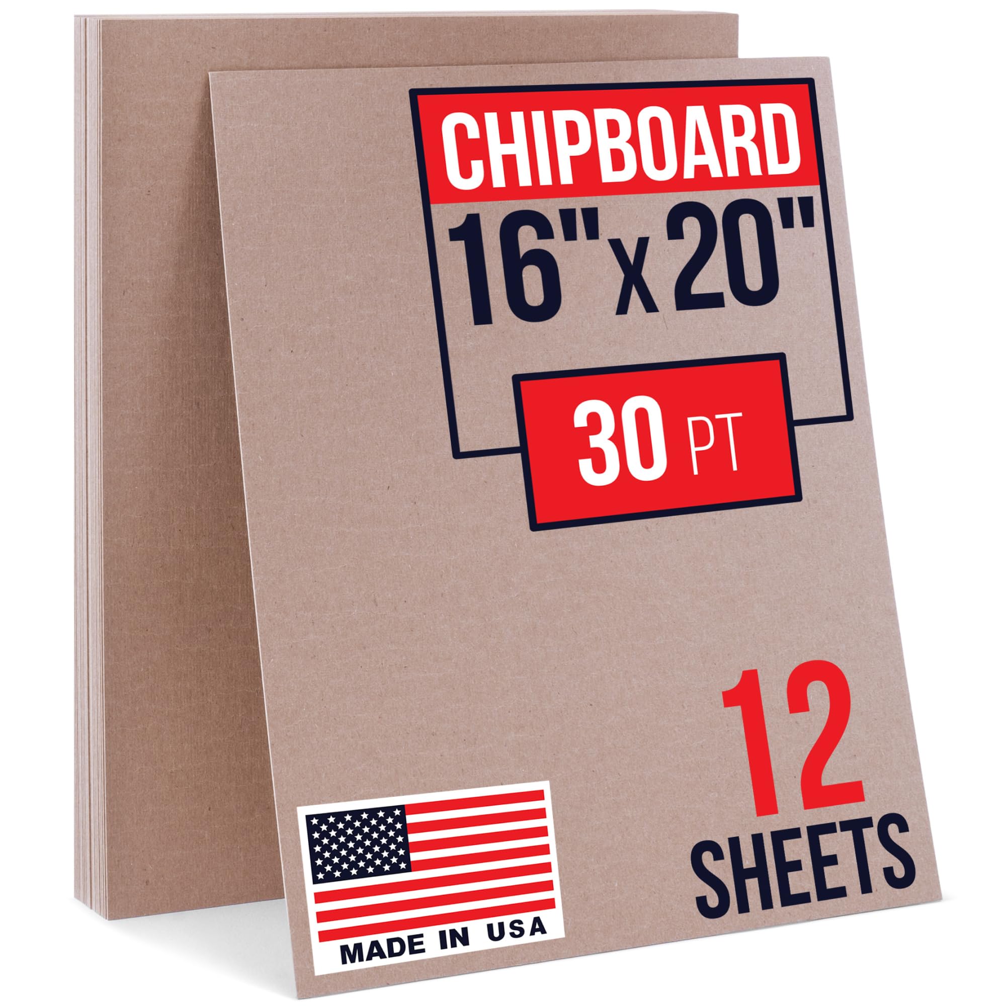 81-oYDEX0rL.jpg 16" x 20" Brown Kraft Chipboard Sheets, 30 Pt Thick, Pack of 12