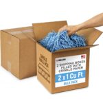 2 x 1 Cu Ft Ready to Ship Cartons with Light Blue Crinkle Paper Filler, 12x12x12", Single Wall Boxes (CP-LB-2xCU, B0GSCMY94K)