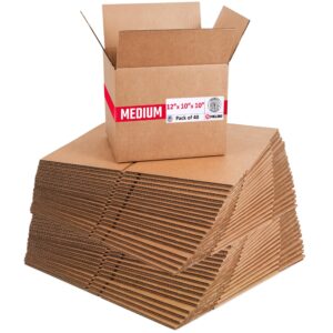 Medium Cardboard Boxes 12"L x 10"W x 10"H (Pack of 40) (CB-121010-40, B0GMT21DMX)