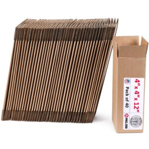 Tall Cardboard Boxes 4"L x 4"W x 12"H (Pack of 40) (CB-4412-40, B0GMPGRTQK)
