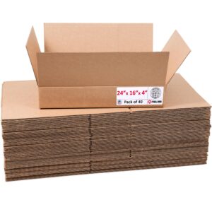 Flat Cardboard Boxes 24"L x 16"W x 4"H (Pack of 40) (CB-24164-40, B0GMT2GRW4)