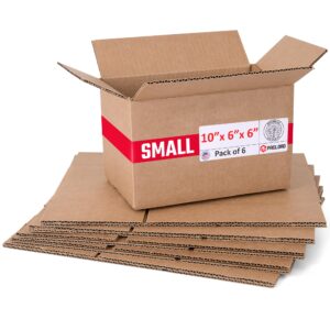 Medium Cardboard Boxes 10"L x 6"W x 6"H (Pack of 6) (CB-1066-6, B0F2VM4V7L)