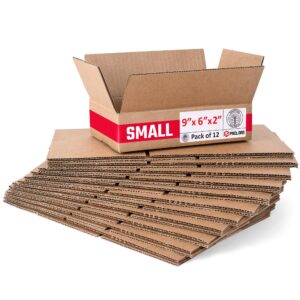 Small Cardboard Boxes 9"L x 6"W x 2"H (Pack of 12) (CB-962-12, B0F2VGNRD8)