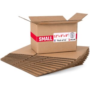 Medium Cardboard Boxes 12"L x 8"W x 8"H (Pack of 12) (CB-1288-12, B0F2VV81VQ)