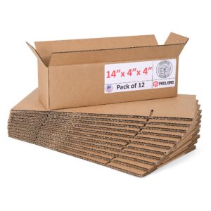 Medium Cardboard Boxes 14"L x 4"W x 4"H (Pack of 12) (CB-1444-12, B0F2VP2L5R)