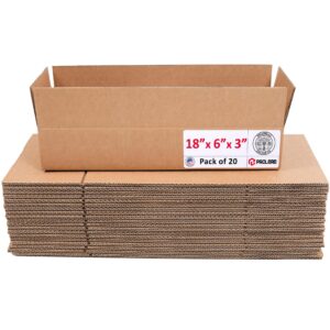 Long Cardboard Boxes 18"L x 6"W x 3"H (Pack of 20) (CB-1863-20, B0GMP9MXYK)