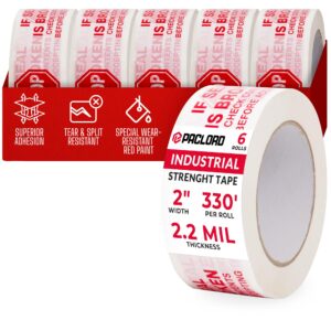 Paclord Stop Sign Clear Packing Tape 2" x 110 yd, Pack of 6 (ST-222ST-6, B0CWSD96XG)