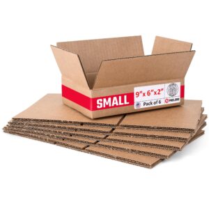 Small Cardboard Boxes 9"L x 6"W x 2"H (Pack of 6) (CB-962-6, B0F2VK275Q)