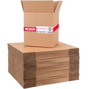 Medium Cardboard Boxes 11 1/2"L x 8 3/4"W x 12 1/4"H (Pack of 40) (CB-11812-40, B0GMSPRYPC)