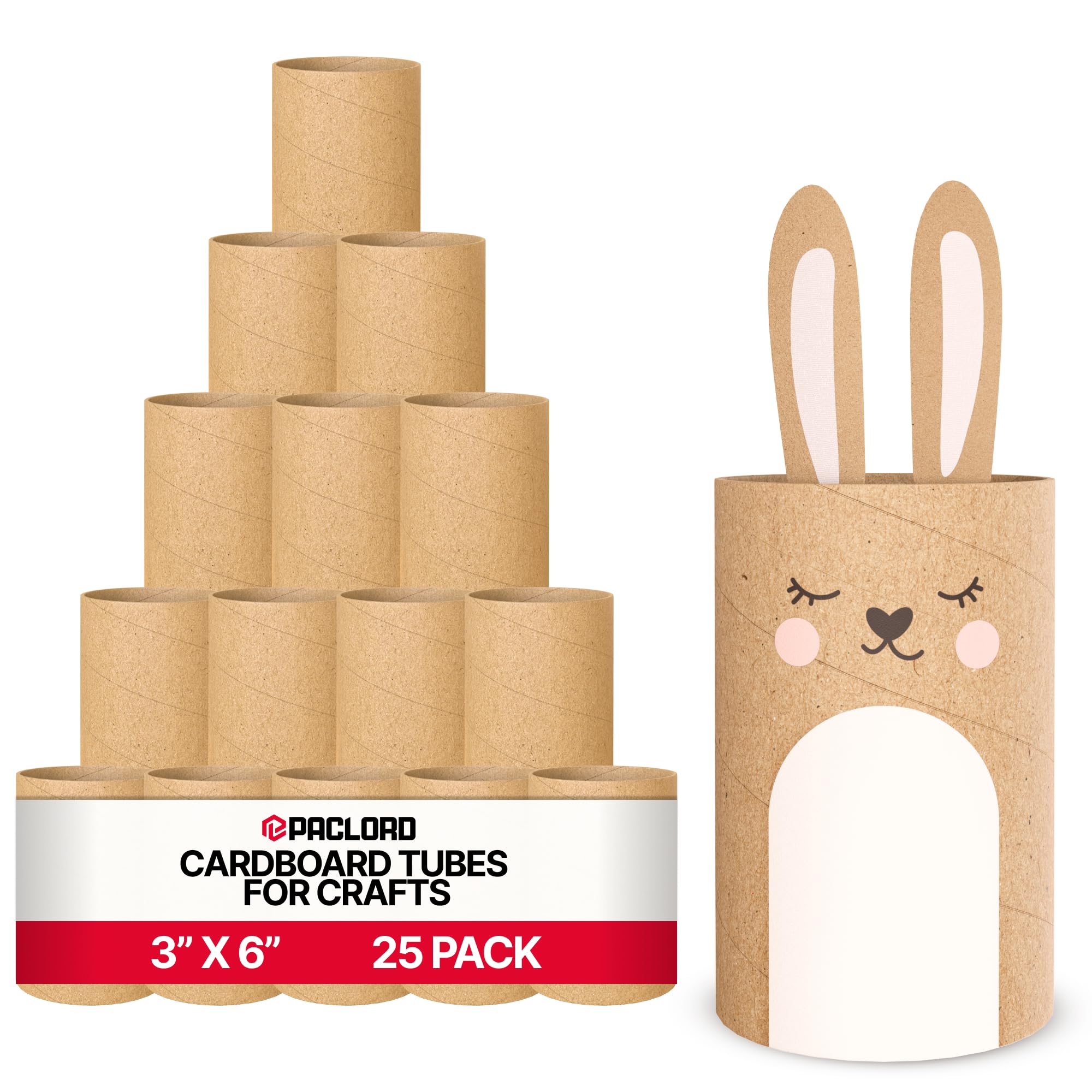 81RvCrCUNyL.jpg Paclord 3" x 6" Cardboard Mailing Tubes for Crafts, Pack of 25