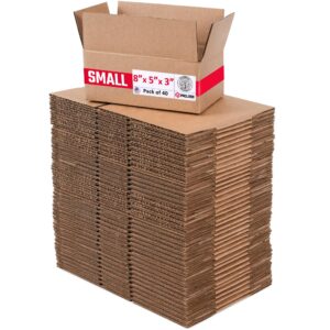 Small Cardboard Boxes 8"L x 5"W x 3"H (Pack of 40) (CB-853-40, B0GMTRRPZD)
