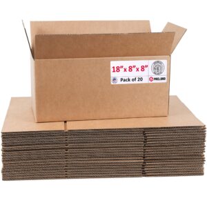Medium Cardboard Boxes 18"L x 8"W x 8"H (Pack of 20) (CB-1888-20, B0GMPNRCHD)