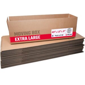 Large Cardboard Boxes 49"L x 13"W x 9"H (Pack of 40) (CB-49139-40, B0GMP7Q8TT)