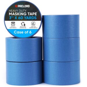 Paclord 3" x 60 Yard Blue Painter's Masking Tape, Pack of 6