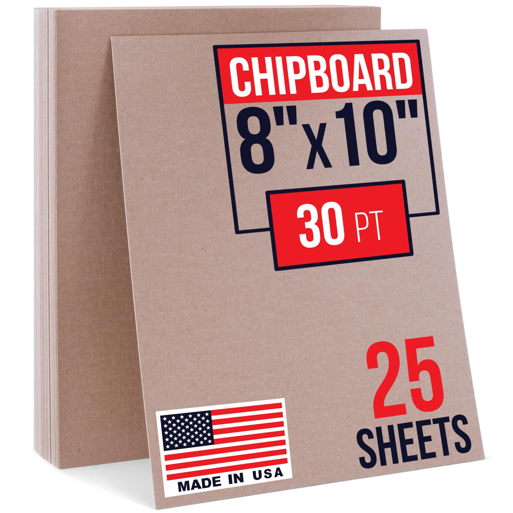 81cK8pEcLpL.jpg 8" x 10" Brown Kraft Chipboard Sheets, 30 Pt Thick, Pack of 25