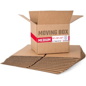 Medium Cardboard Boxes 14"L x 14"W x 12"H (Pack of 12) (CB-141412-12, B0F2VG2TLP)