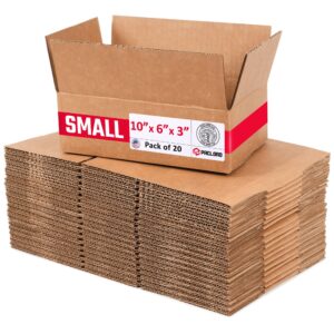 Flat Cardboard Boxes 10"L x 6"W x 3"H (Pack of 20) (CB-1063-20, B0GMVCDD7R)