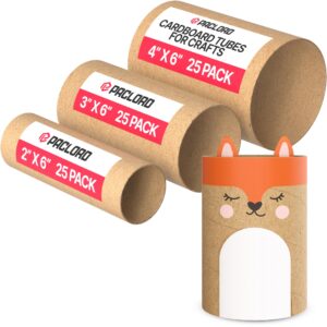 Paclord 2", 3" and 4" x 6" Cardboard Mailing Tubes for Crafts, Pack of 25 Each