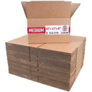Medium Cardboard Boxes 14"L x 11"W x 8"H (Pack of 40) (CB-14118-40, B0GMT1Y4HJ)