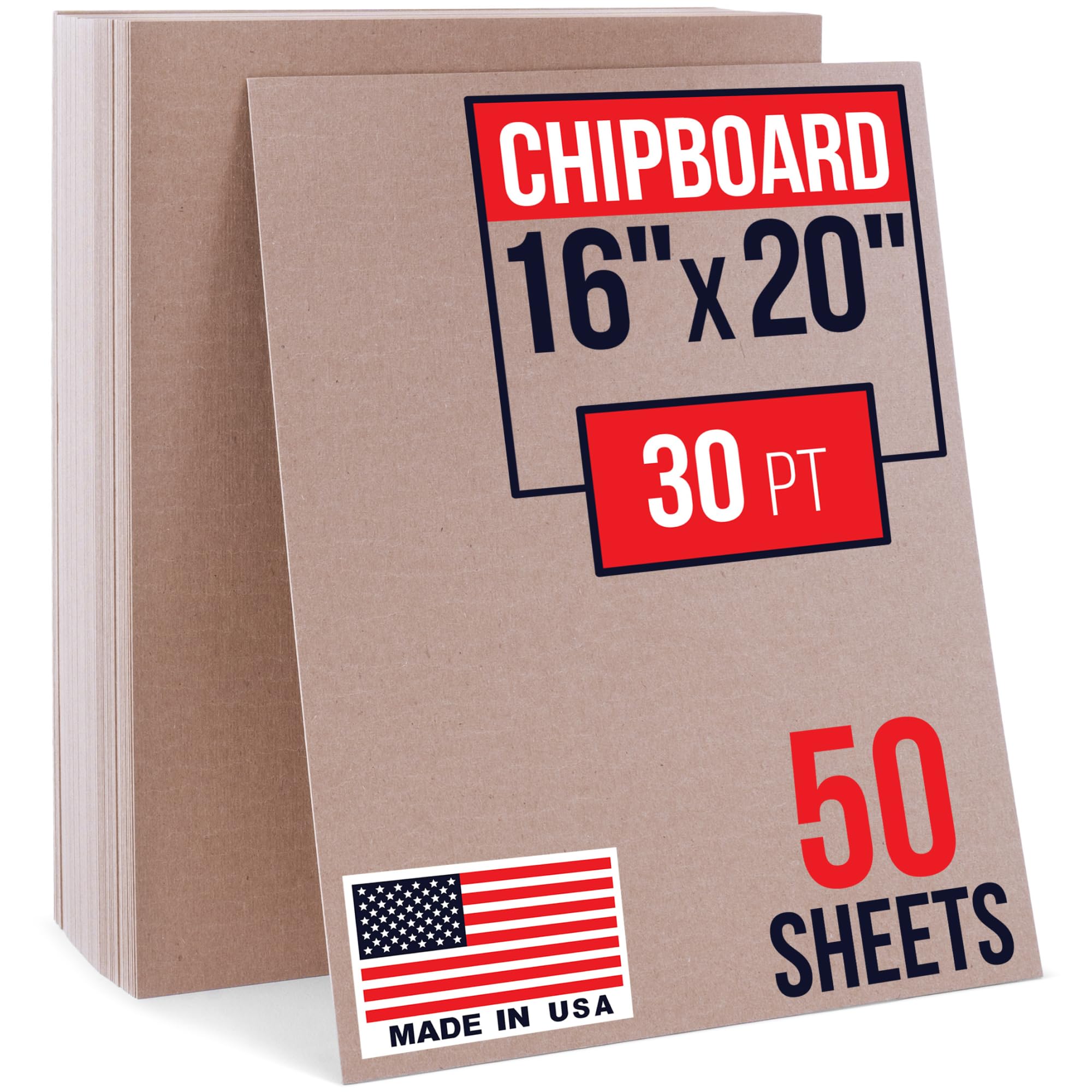 81ovhvJZsiL.jpg 16" x 20" Brown Kraft Chipboard Sheets, 30 Pt Thick, Pack of 50