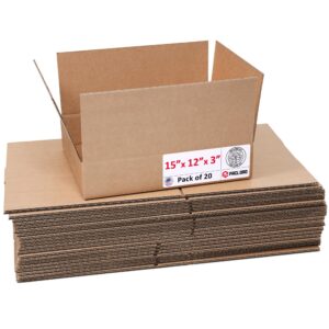 Flat Cardboard Boxes 36"L x 15"W x 3"H (Pack of 20) (CB-36153-20, B0GMNSCXHZ)