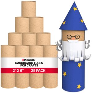 Paclord 2" x 6" Cardboard Mailing Tubes for Crafts, Pack of 25