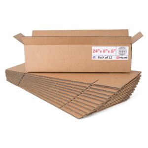Long Cardboard Boxes 24"L x 6"W x 6"H (Pack of 12) (CB-2466-12, B0F2VG5HCY)