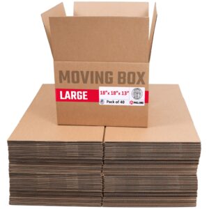 Medium Cardboard Boxes 18"L x 18"W x 13"H (Pack of 40) (CB-181813-40, B0GMPKRQ53)
