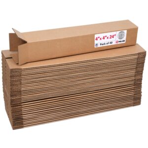 Tall Cardboard Boxes 4"L x 4"W x 24"H (Pack of 40) (CB-4424-40, B0GMPN9XKM)