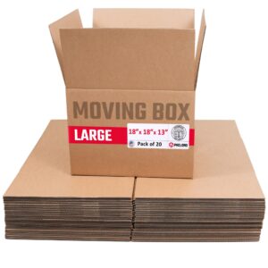 Medium Cardboard Boxes 18"L x 18"W x 13"H (Pack of 20) (CB-181813-20, B0GMPHZRVD)