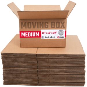Medium Cardboard Boxes 16"L x 12"W x 10"H (Pack of 40) (CB-161210-40, B0GMPHVLJ4)
