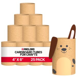 Paclord 4" x 6" Cardboard Mailing Tubes for Crafts, Pack of 25