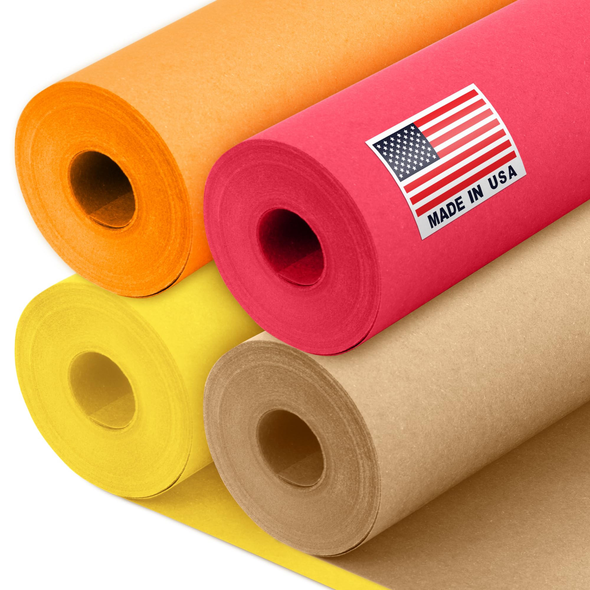 81zAmvAXVdL.jpg 12" x 1200" (100 ft) Thanksgiving Day Kraft Paper Rolls Set, 45 Lbs - Brown, Orange, Yellow, Red Kraft Paper - Made in USA Colored Paper for Crafts, DIY, School, Gift Wrapping