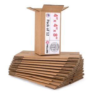 Small Cardboard Boxes 4"L x 4"W x 8"H (Pack of 12) (CB-448-12, B0F2VY4MGB)