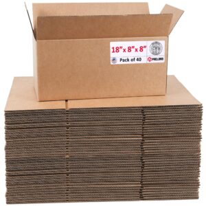 Medium Cardboard Boxes 18"L x 8"W x 8"H (Pack of 40) (CB-1888-40, B0GMPMJ17G)