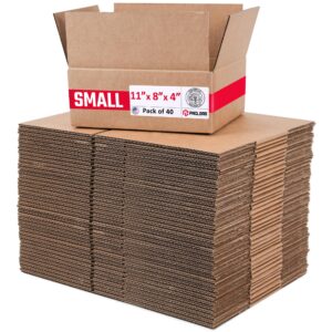 Medium Cardboard Boxes 11"L x 8"W x 4"H (Pack of 40) (CB-1184-40, B0GMVMMKSK)