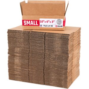 Flat Cardboard Boxes 10"L x 6"W x 3"H (Pack of 40) (CB-1063-40, B0GMTL53KX)